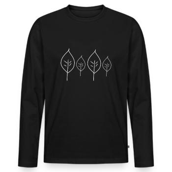Blätter Blatt pflanzen symbol - Männer Premium Bio Langarmshirt - Schwarz - Vorne - Nico (187cm)