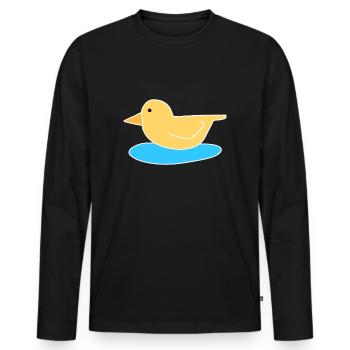 duck bird flying animal symbol water - Men's Premium Organic Long Sleeve Shirt - black - Front - Nico (187cm)