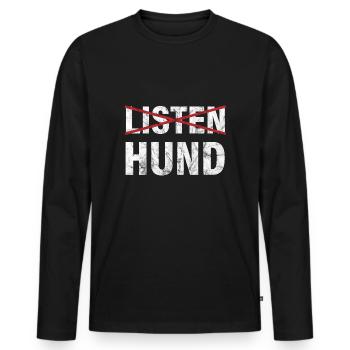 Hund, Listenhund, Kampfhund, Rassenliste - Männer Premium Bio Langarmshirt - Schwarz - Vorne - Nico (187cm)