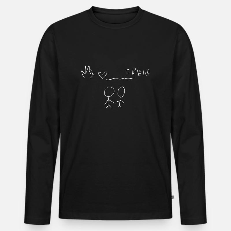 liebe freundschaft - Männer Premium Bio Langarmshirt - Schwarz