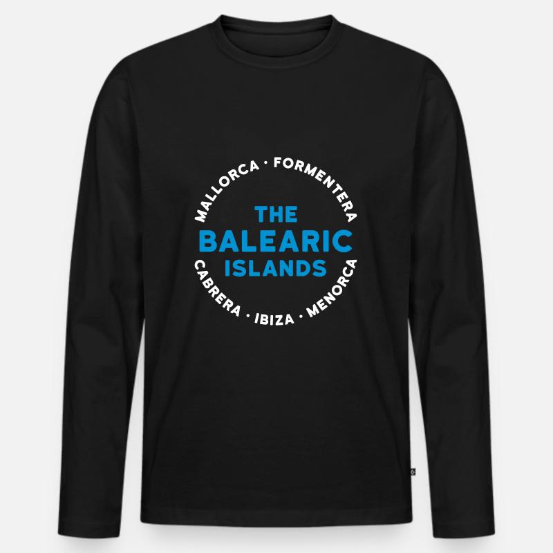 The Balearic Islands - Männer Premium Bio Langarmshirt - Schwarz