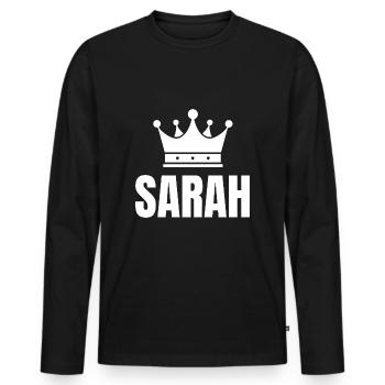 Anniversaire de la princesse héritière Sarah - T-shirt manches longues Premium bio Homme - noir - Devant - Nico (187cm)