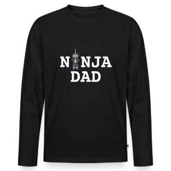 Ninja Dad - Männer Premium Bio Langarmshirt - Schwarz - Vorne - Nico (187cm)