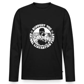 Support de l’A.L.F. - T-shirt manches longues Premium bio Homme - noir - Devant - Nico (187cm)