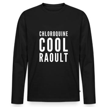 Chloroquine cool Raoult humour soutien docteur - T-shirt manches longues Premium bio Homme - noir - Devant - Nico (187cm)