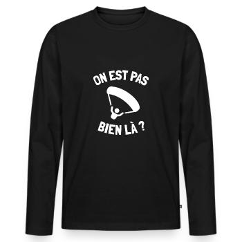 Parachute we are not well there paratrooper humor - Men's Premium Organic Long Sleeve Shirt - black - Front - Nico (187cm)