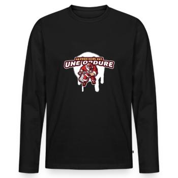 Le père noël est une ordure humour anniversaire - T-shirt manches longues Premium bio Homme - noir - Devant - Nico (187cm)