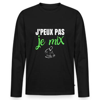 Je peux pas je mix humour DJ drôles musique - T-shirt manches longues Premium bio Homme - noir - Devant - Nico (187cm)