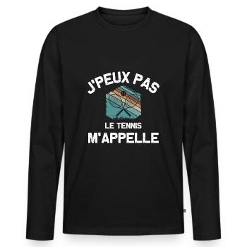 Je peux pas le tennis m'appelle humour sport drôle - T-shirt manches longues Premium bio Homme - noir - Devant - Nico (187cm)