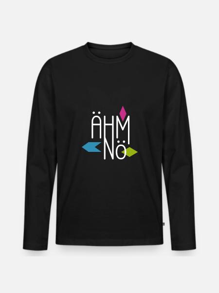 Ähm Nö - Männer Premium Bio Langarmshirt - Schwarz