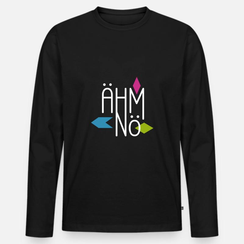 Ähm Nö - Männer Premium Bio Langarmshirt - Schwarz