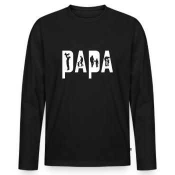 Dad funny family humor father and son - Men's Premium Organic Long Sleeve Shirt - black - Front - Nico (187cm)