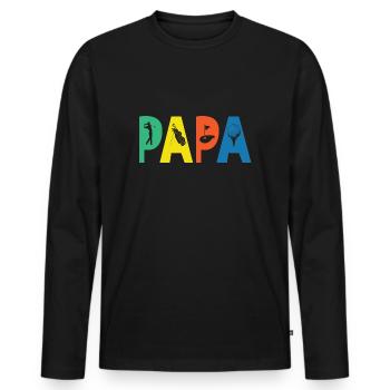 Dad golf humor sport golfer family golfer - Men's Premium Organic Long Sleeve Shirt - black - Front - Nico (187cm)