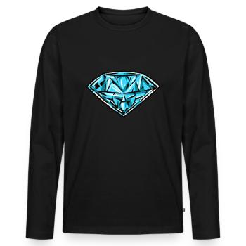 Diamond - Men's Premium Organic Long Sleeve Shirt - black - Front - Nico (187cm)