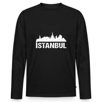 Istanbul Skyline - Men's Premium Organic Long Sleeve Shirt - black - Front - Nico (187cm)