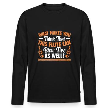 Vous fait penser que cette flûte tire aussi - T-shirt manches longues Premium bio Homme - noir - Devant - Nico (187cm)