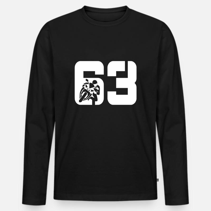 63 Motorrad Biker - Männer Premium Bio Langarmshirt - Schwarz