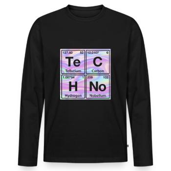 Techno Rave Electro Raver Chemie Periodensystem - Männer Premium Bio Langarmshirt - Schwarz - Vorne - Nico (187cm)