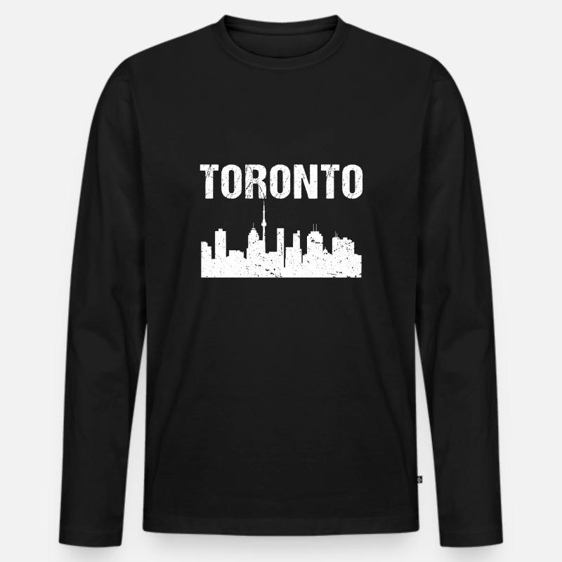Toronto Skyline - Männer Premium Bio Langarmshirt - Schwarz