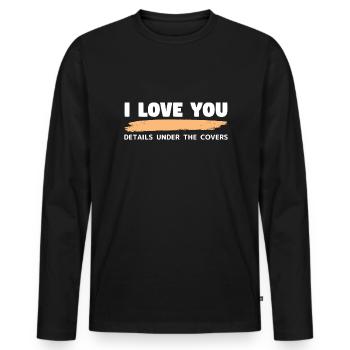 Drôle de réclamation de maquillage pour fête, rencontre, bar, fête - T-shirt manches longues Premium bio Homme - noir - Devant - Nico (187cm)