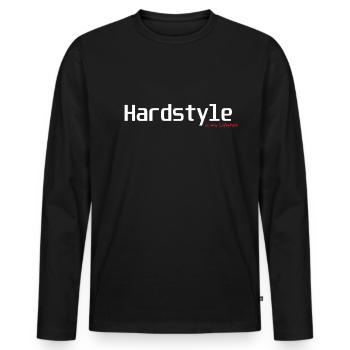 Hardstyle Lifestyle blanc - T-shirt manches longues Premium bio Homme - noir - Devant - Nico (187cm)