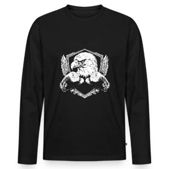 Eagle Boxer Fighter - T-shirt manches longues Premium bio Homme - noir - Devant - Nico (187cm)