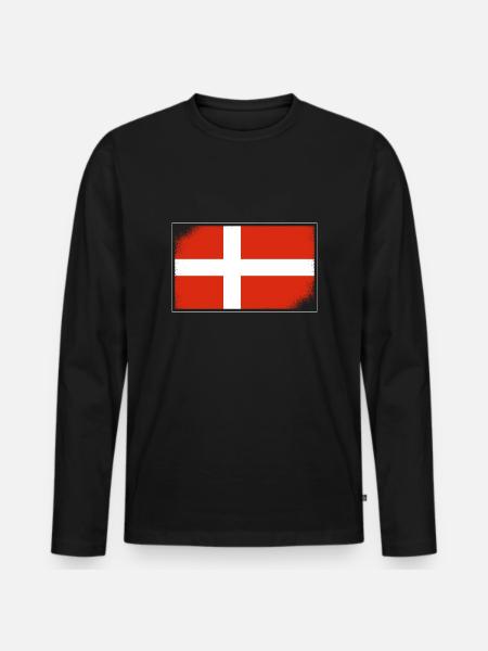 Danmarks flag Skandinavien Danske Flag Rejser - Premium økologisk langærmet T-shirt til mænd - sort