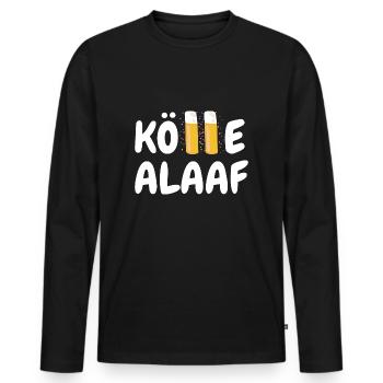 Kölle Alaaf Köln Kölsch Karneval Kölner Alkohol - Men's Premium Organic Long Sleeve Shirt - black - Front - Nico (187cm)
