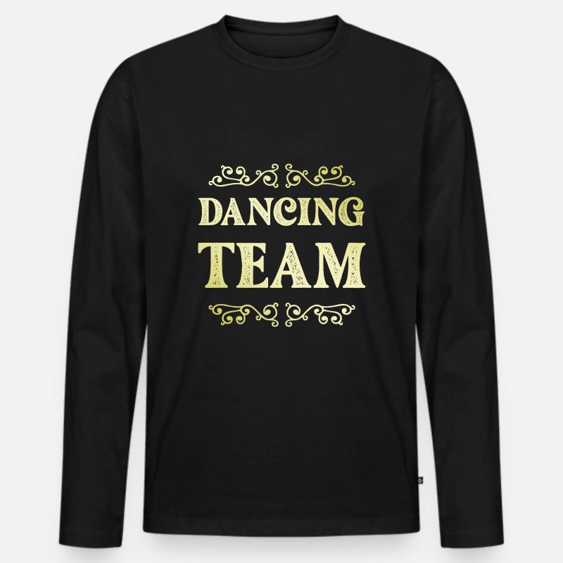 Dancing Team - Männer Premium Bio Langarmshirt - Schwarz