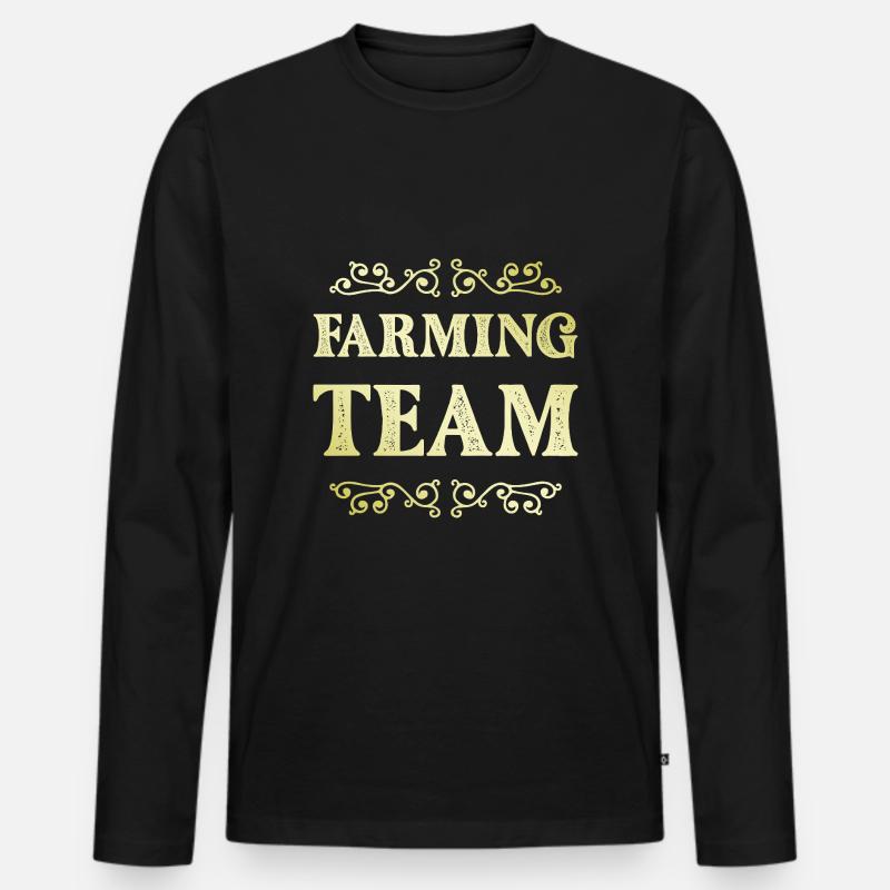 Farming Team - Männer Premium Bio Langarmshirt - Schwarz