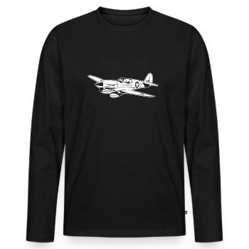 Fighter / pilote de chasse Warhawk 02_weiß - T-shirt manches longues Premium bio Homme - noir - Devant - Nico (187cm)