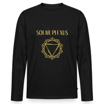 Gelbes Chakra Solarplexus - Männer Premium Bio Langarmshirt - Schwarz - Vorne - Nico (187cm)