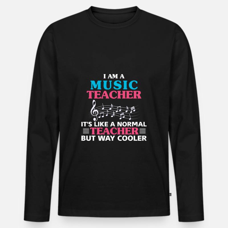 Musik Lehrer - Männer Premium Bio Langarmshirt - Schwarz