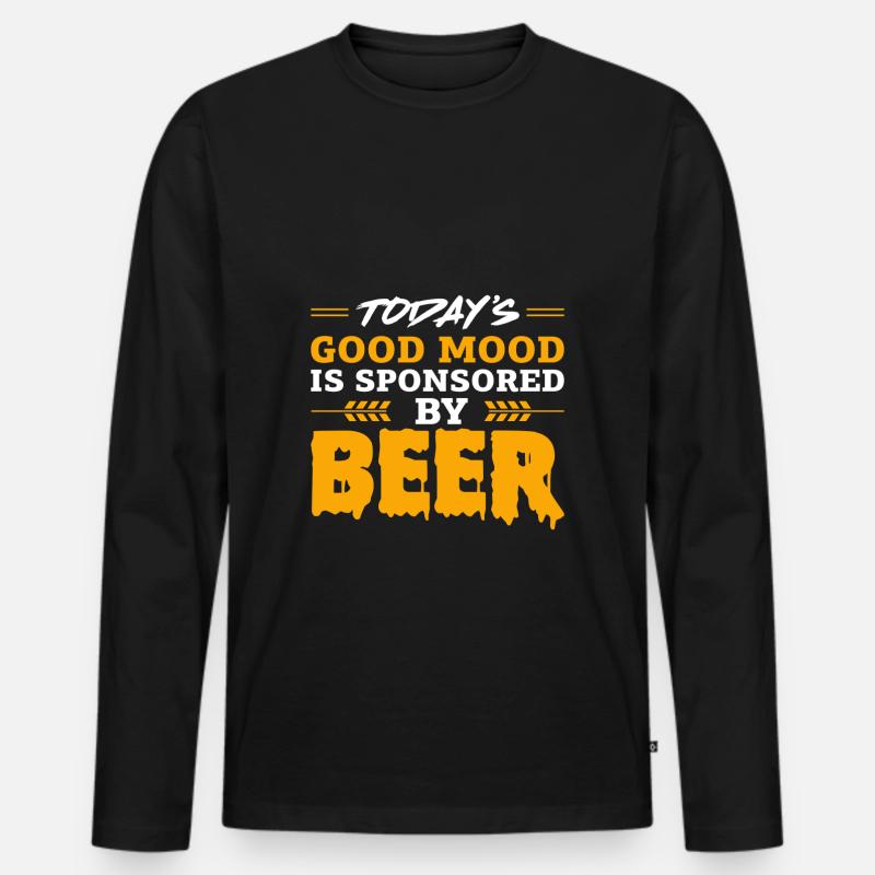 Gute Stimmung - Männer Premium Bio Langarmshirt - Schwarz