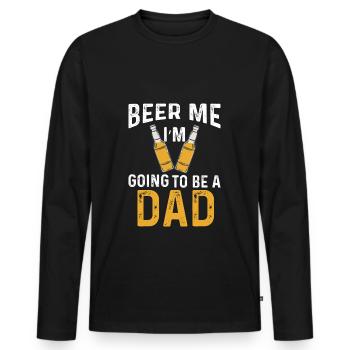 BEER ME I'm going to be a DAD - Men's Premium Organic Long Sleeve Shirt - black - Front - Nico (187cm)