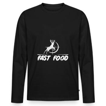 Fast Food - Männer Premium Bio Langarmshirt - Schwarz - Vorne - Nico (187cm)