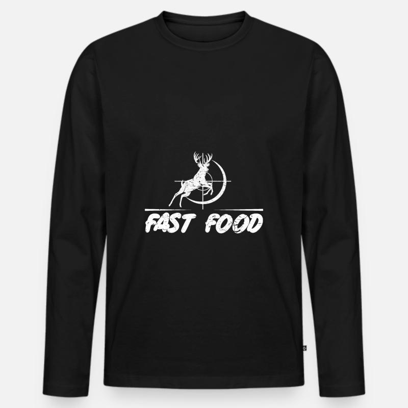 Fast Food - Männer Premium Bio Langarmshirt - Schwarz