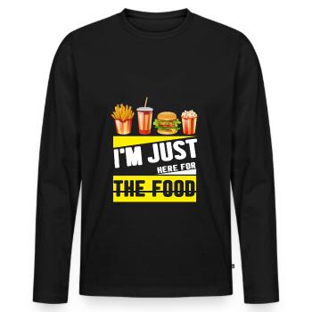I'm just here for the food - Essen/Fastfood - Männer Premium Bio Langarmshirt - Schwarz - Vorne - Nico (187cm)