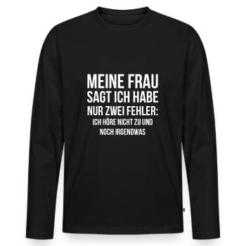 Lustig Cool Spaß Humor Witzig Geschenk - Männer Premium Bio Langarmshirt - Schwarz - Vorne - Nico (187cm)