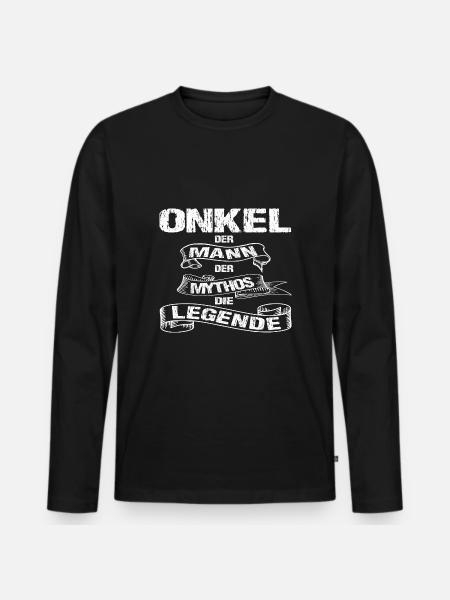 Onkel - Männer Premium Bio Langarmshirt - Schwarz