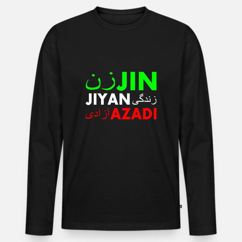 Jin jiyan azadi زن زندگی آزادی - Männer Premium Bio Langarmshirt - Schwarz