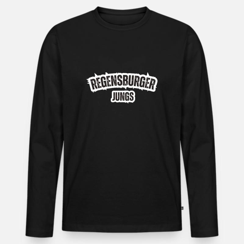 Regensburger Jungs - Männer Premium Bio Langarmshirt - Schwarz