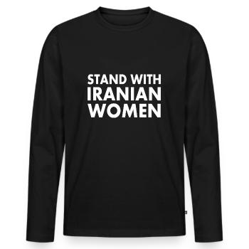 Stand with iranian women - Männer Premium Bio Langarmshirt - Schwarz - Vorne - Nico (187cm)