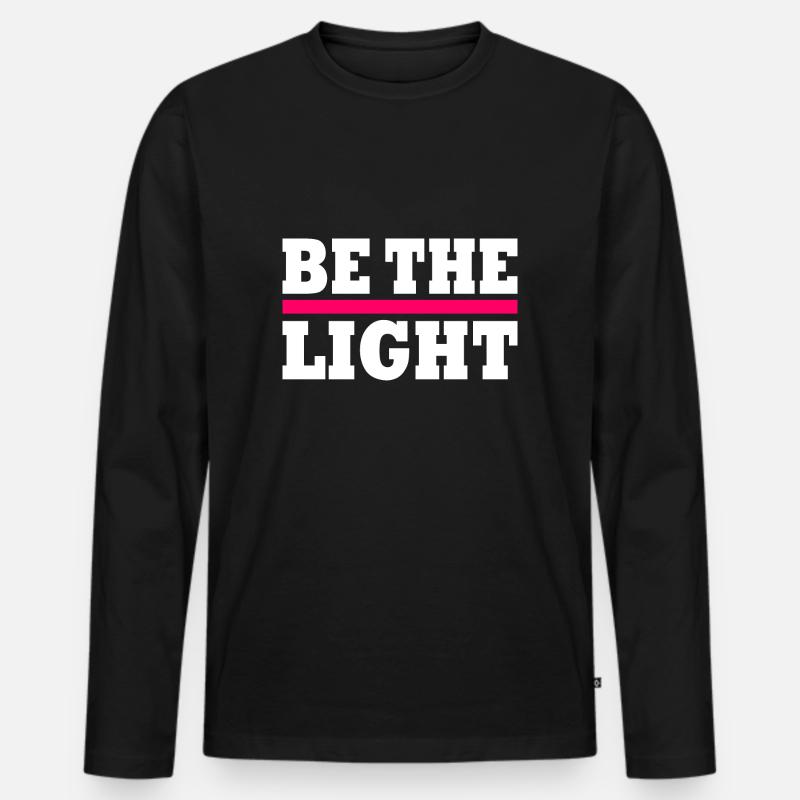 Be the light - Männer Premium Bio Langarmshirt - Schwarz
