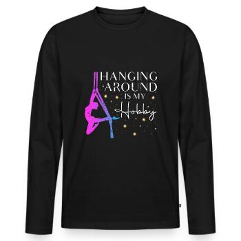 Aerialistinnen Aerial Yoga - Männer Premium Bio Langarmshirt - Schwarz - Vorne - Nico (187cm)