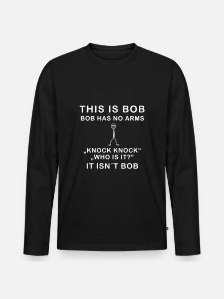 Black Humor Stickman Bob - Maglia a manica lunga ecologica premium da uomo - nero