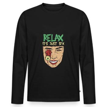Make-Up Artist Make up Make Up Saying - Men's Premium Organic Long Sleeve Shirt - black - Front - Nico (187cm)