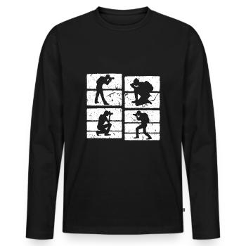 Fotografen Silhouette Camera - Männer Premium Bio Langarmshirt - Schwarz - Vorne - Nico (187cm)