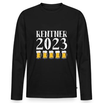 Rentner Bier Trinken Rente 2023 Ruhestand - Männer Premium Bio Langarmshirt - Schwarz - Vorne - Nico (187cm)