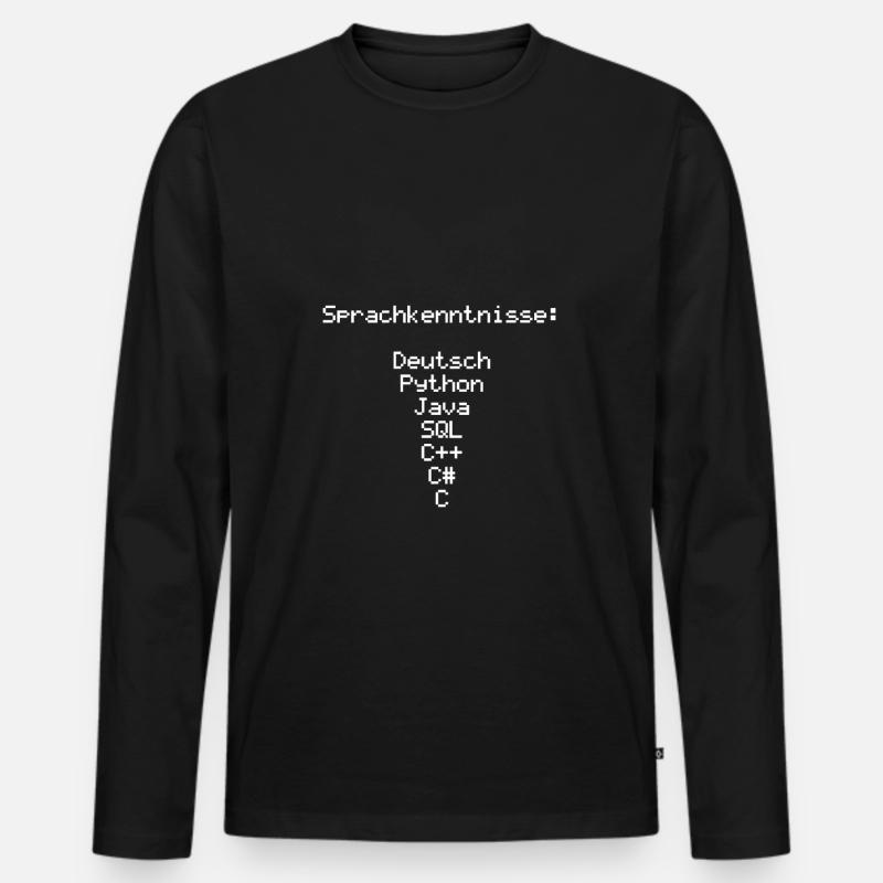 Programmiersprachen Fan Motiv | Schwarz - Männer Premium Bio Langarmshirt - Schwarz